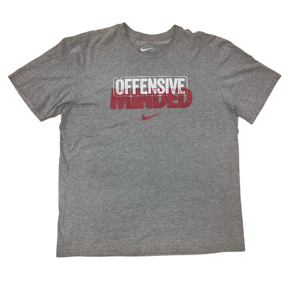 NIKE - “Offensive Minded” Gray Short Sleeve Tee Shirt